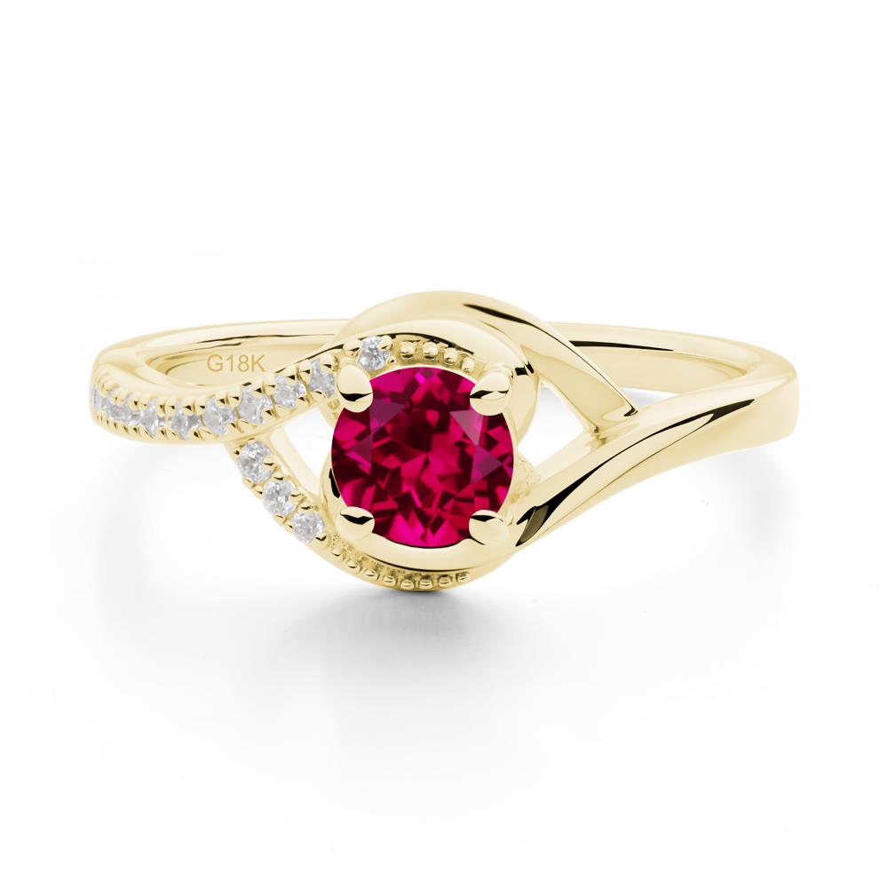 Ruby Swirl Bypass Ring - LUO Jewelry #metal_18k yellow gold