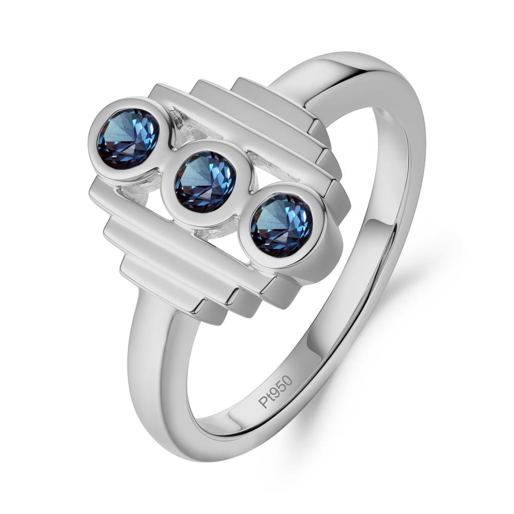 Three Stone Alexandrite Statement Ring - LUO Jewelry #metal_platinum