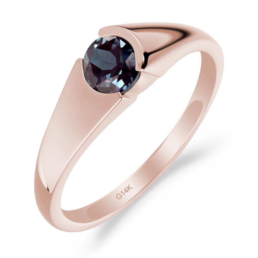Solitaire Alexandrite Promise Ring - LUO Jewelry #metal_14k rose gold