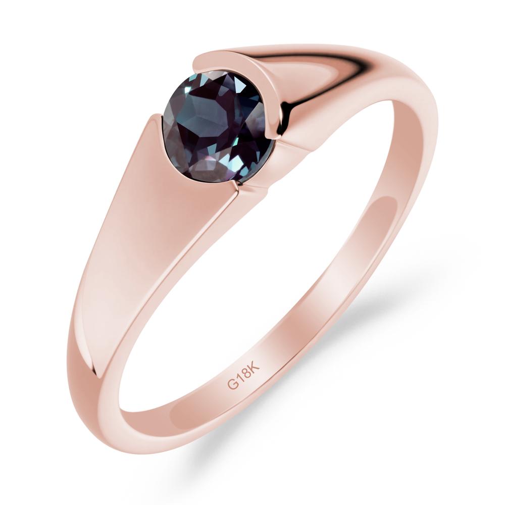 Solitaire Alexandrite Promise Ring - LUO Jewelry #metal_18k rose gold