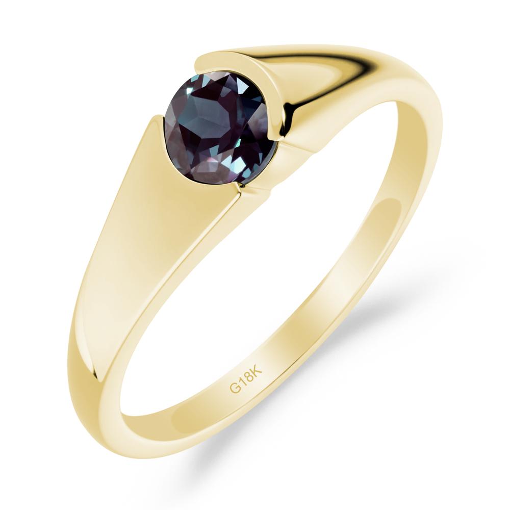 Solitaire Alexandrite Promise Ring - LUO Jewelry #metal_18k yellow gold