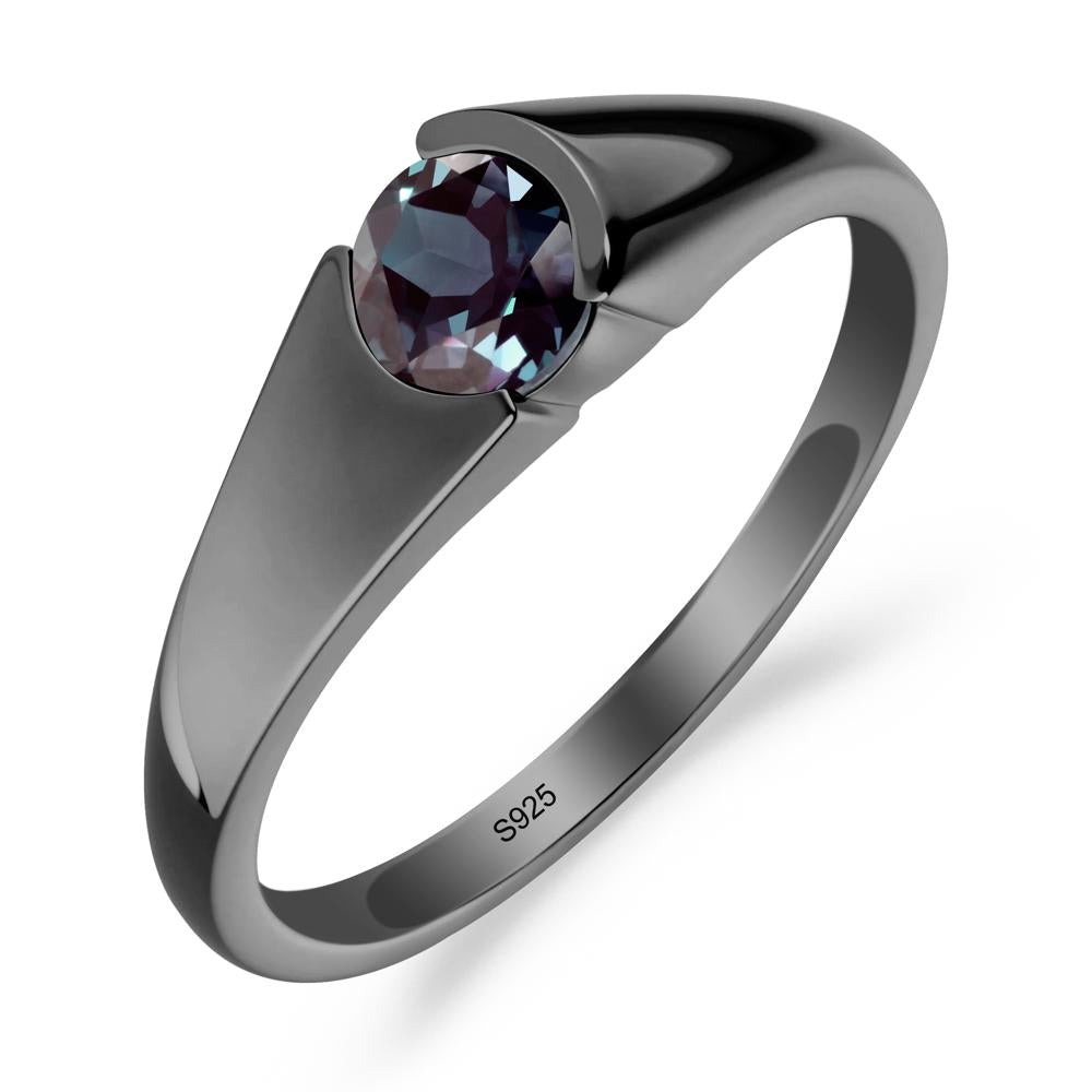 Solitaire Alexandrite Promise Ring - LUO Jewelry #metal_black finish sterling silver