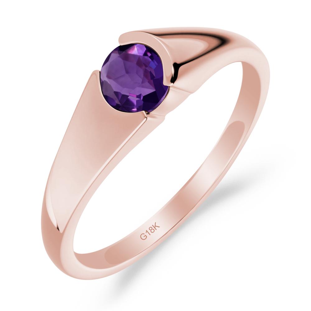 Solitaire Amethyst Promise Ring - LUO Jewelry #metal_18k rose gold