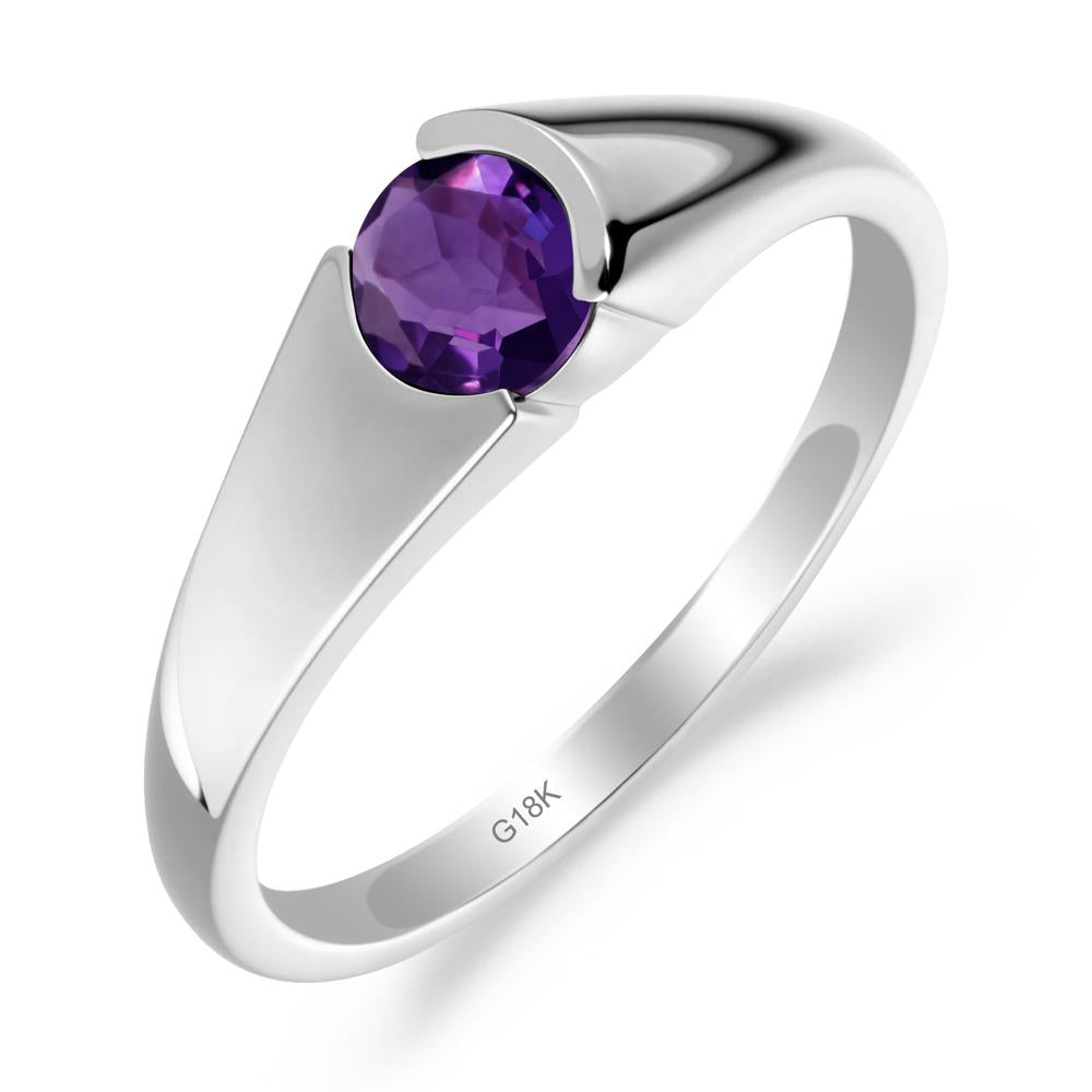 Solitaire Amethyst Promise Ring - LUO Jewelry #metal_18k white gold