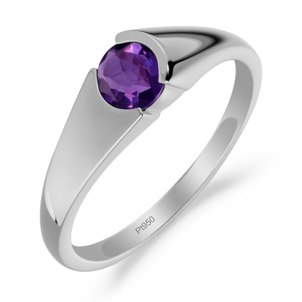 Solitaire Amethyst Promise Ring - LUO Jewelry #metal_platinum