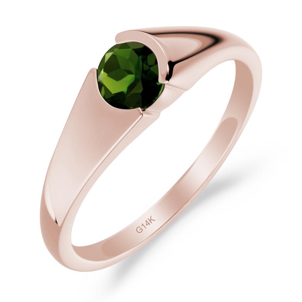 Solitaire Diopside Promise Ring - LUO Jewelry #metal_14k rose gold
