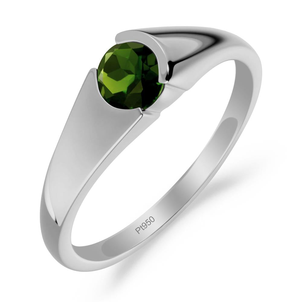 Solitaire Diopside Promise Ring - LUO Jewelry #metal_platinum