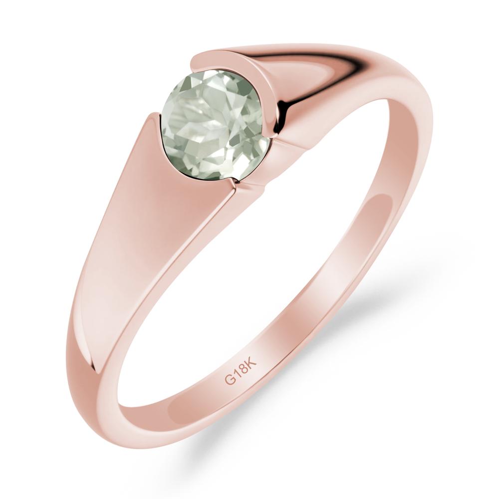 Solitaire Green Amethyst Promise Ring - LUO Jewelry #metal_18k rose gold