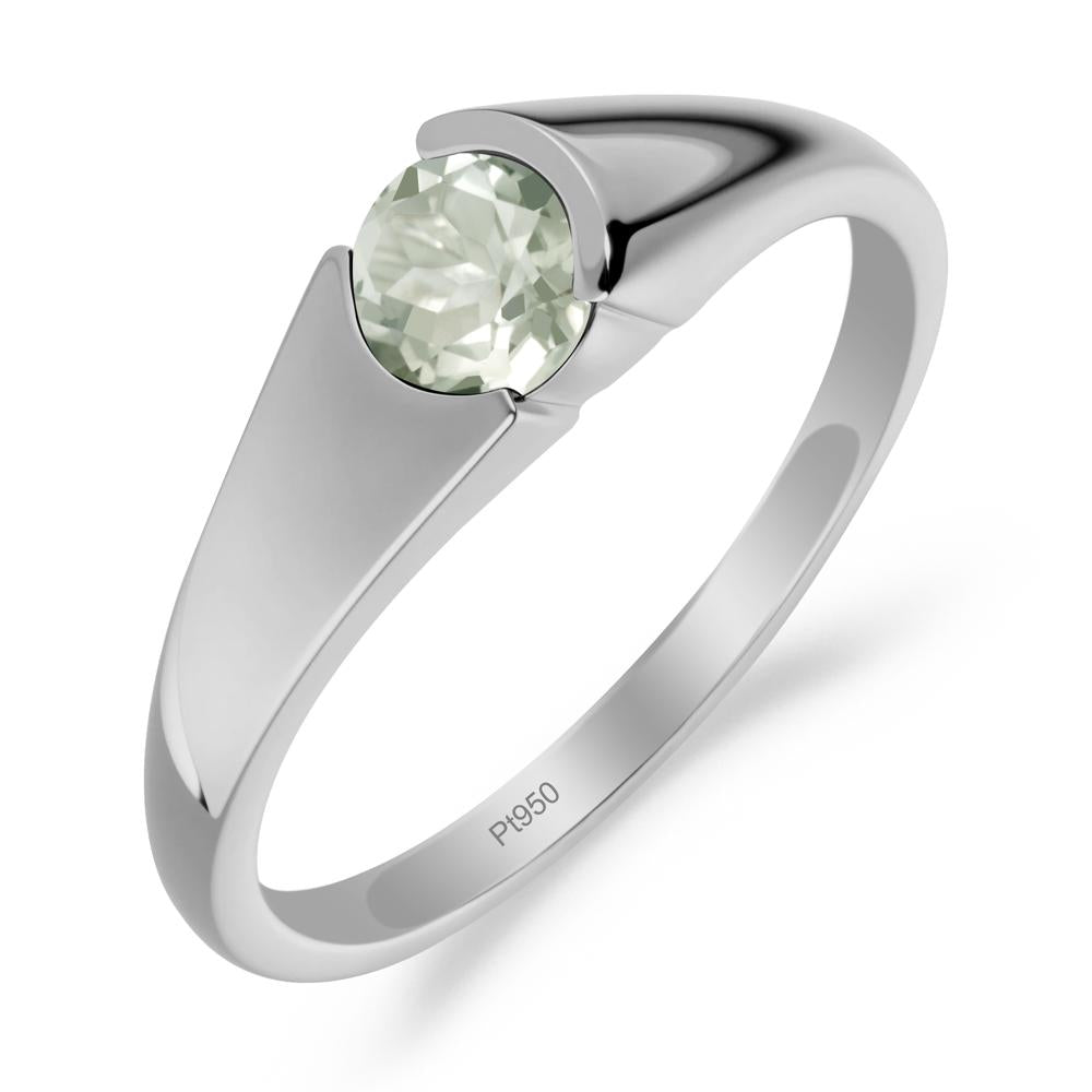 Solitaire Green Amethyst Promise Ring - LUO Jewelry #metal_platinum