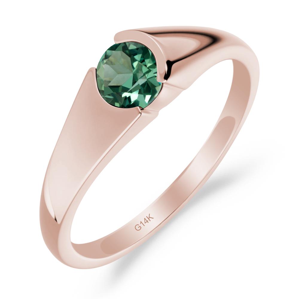 Solitaire Green Sapphire Promise Ring - LUO Jewelry #metal_14k rose gold