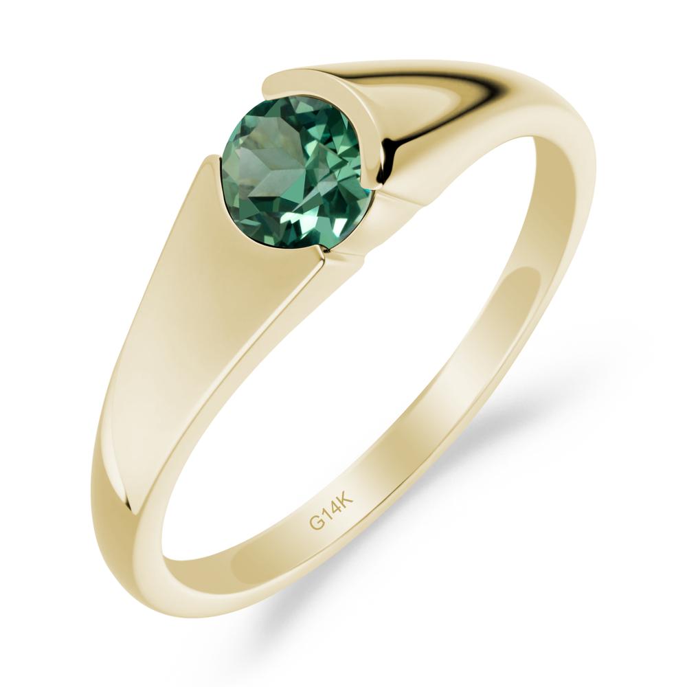 Solitaire Green Sapphire Promise Ring - LUO Jewelry #metal_14k yellow gold