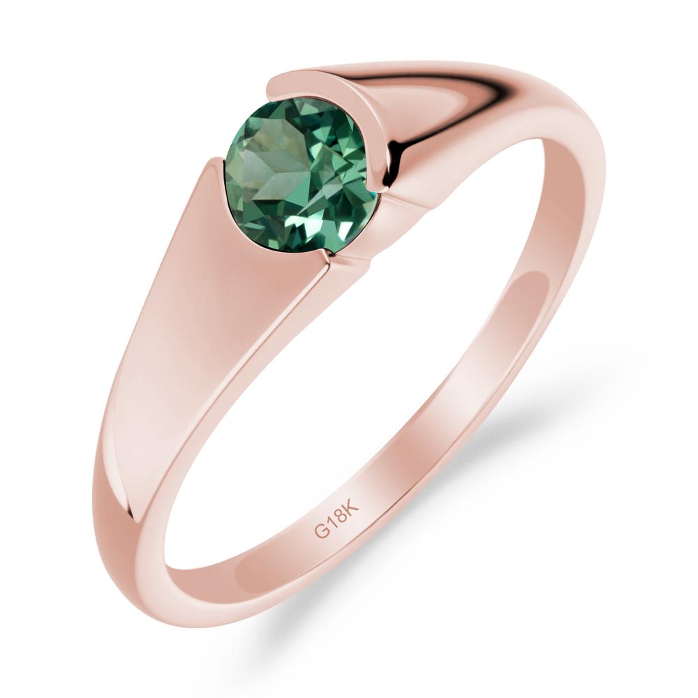Solitaire Green Sapphire Promise Ring - LUO Jewelry #metal_18k rose gold