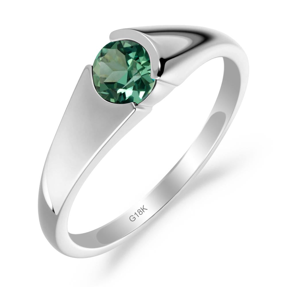 Solitaire Green Sapphire Promise Ring - LUO Jewelry #metal_18k white gold
