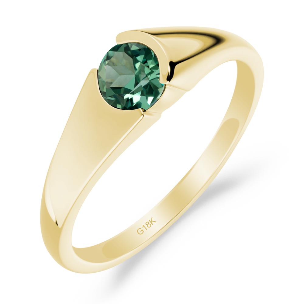 Solitaire Green Sapphire Promise Ring - LUO Jewelry #metal_18k yellow gold