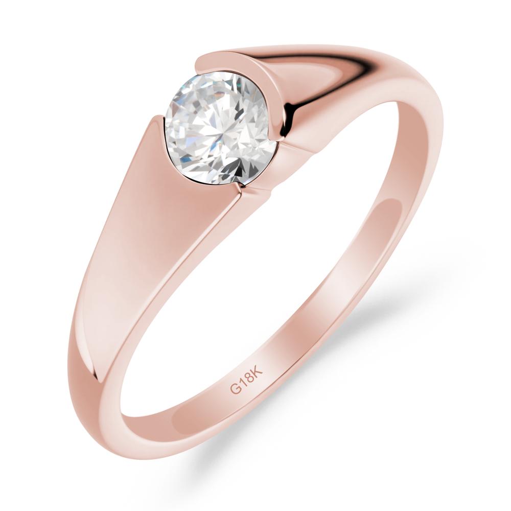 Solitaire Moissanite Promise Ring - LUO Jewelry #metal_18k rose gold
