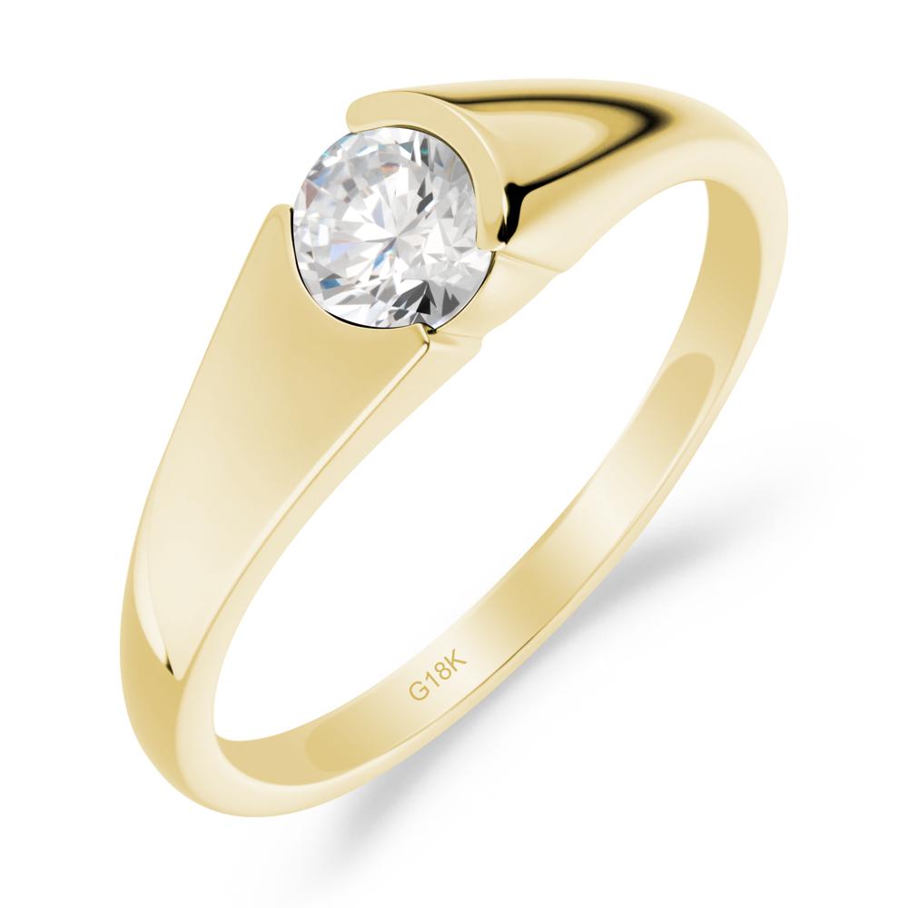 Solitaire Moissanite Promise Ring - LUO Jewelry #metal_18k yellow gold