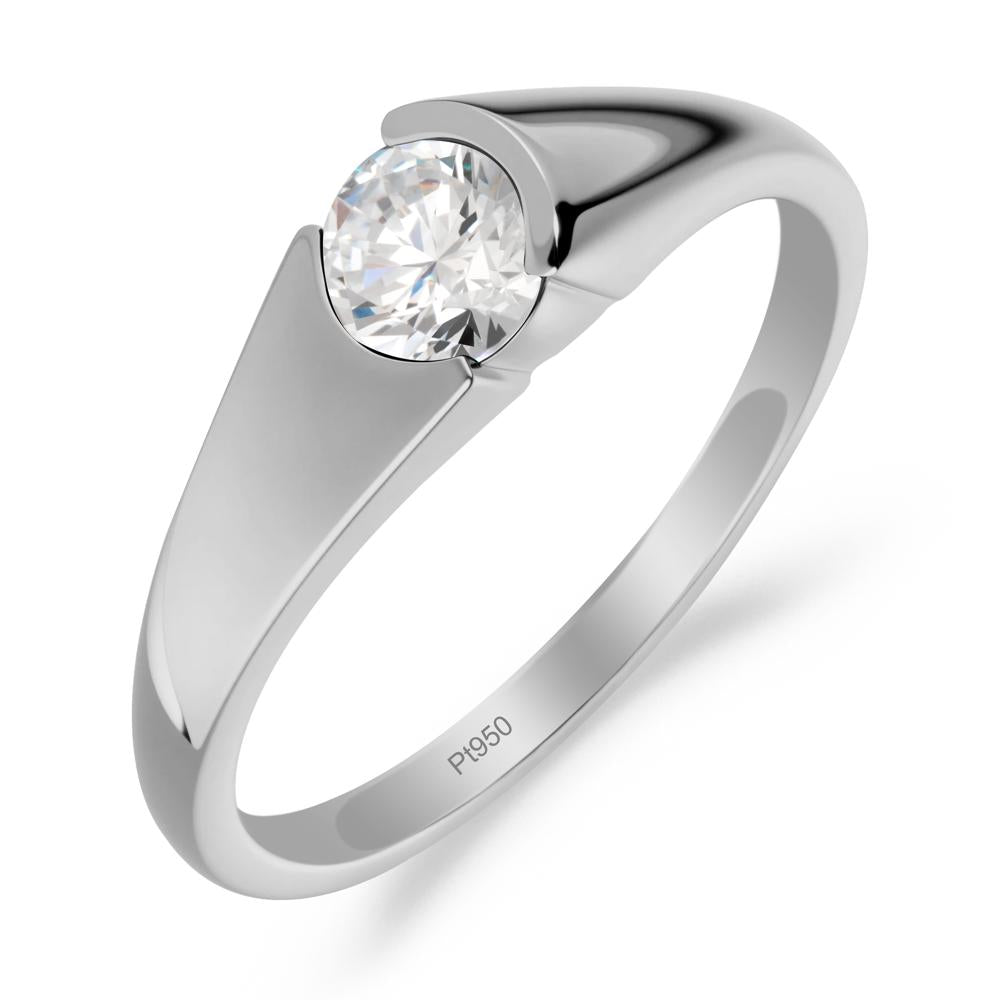 Solitaire Moissanite Promise Ring - LUO Jewelry #metal_platinum