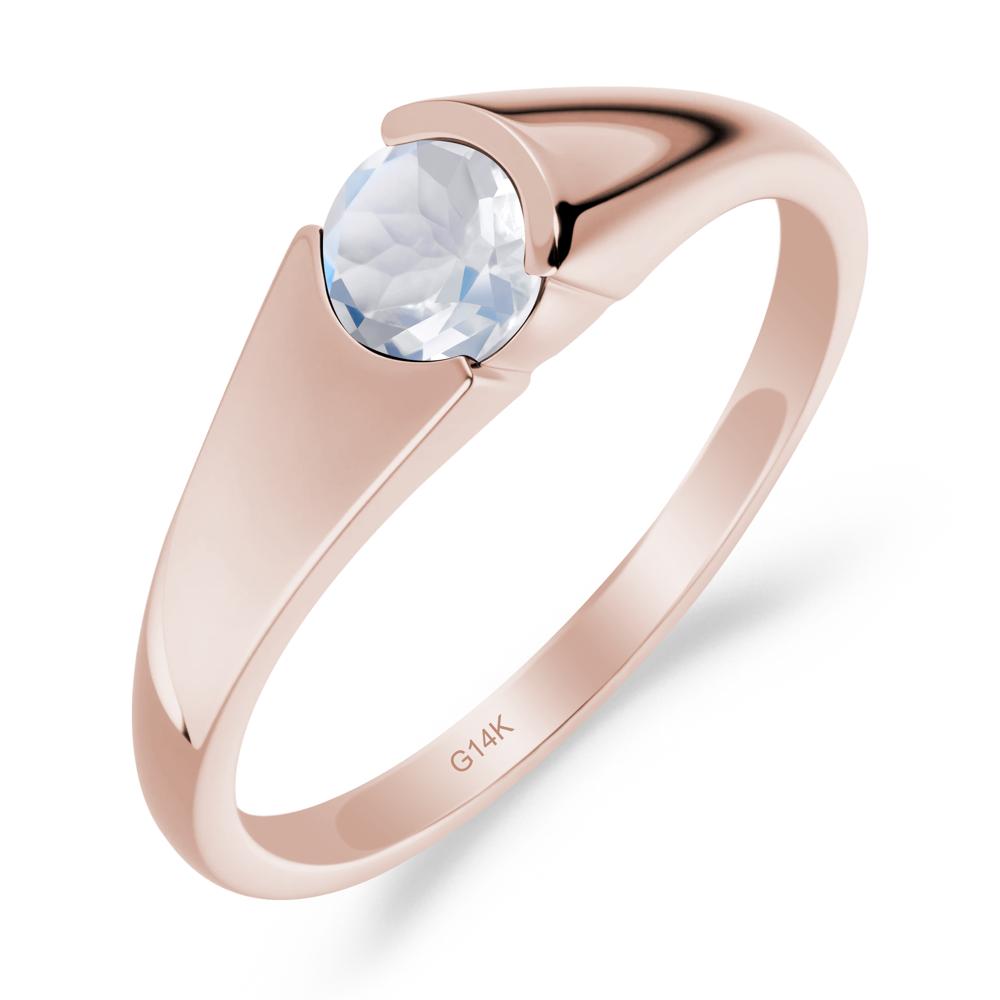 Solitaire Moonstone Promise Ring - LUO Jewelry #metal_14k rose gold