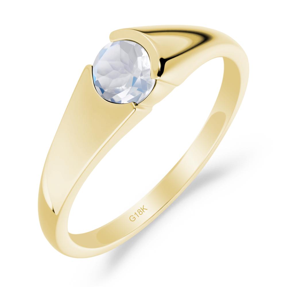 Solitaire Moonstone Promise Ring - LUO Jewelry #metal_18k yellow gold