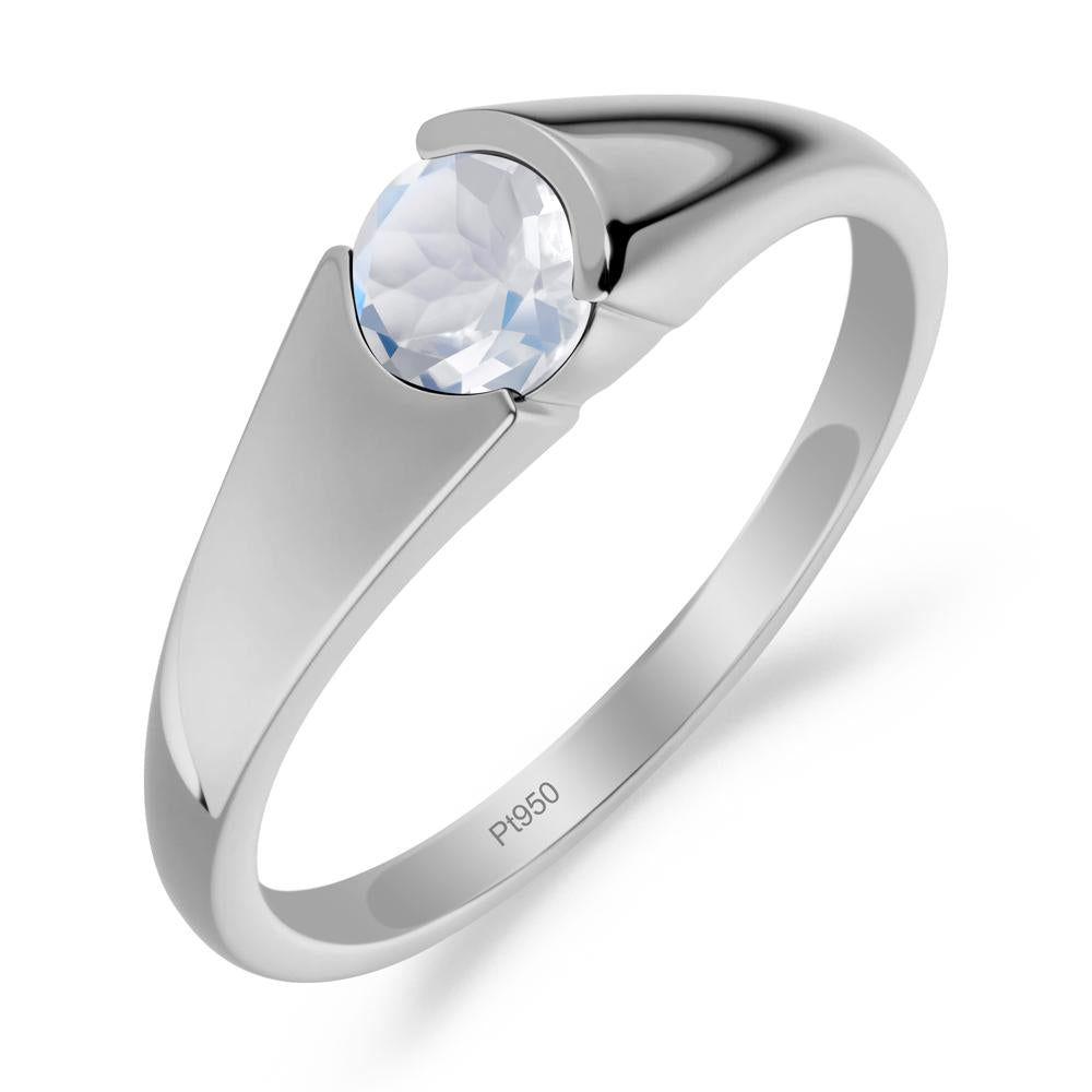 Solitaire Moonstone Promise Ring - LUO Jewelry #metal_platinum