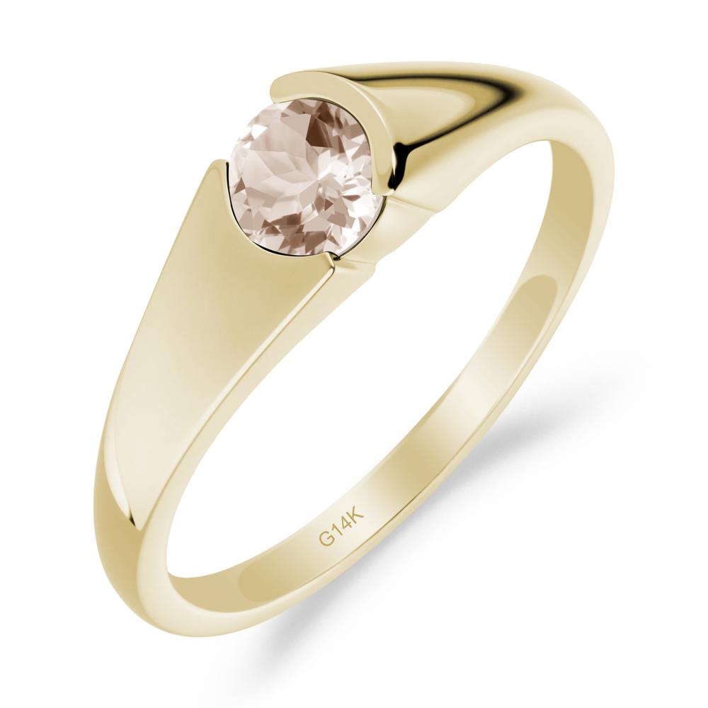 Solitaire Morganite Promise Ring - LUO Jewelry #metal_14k yellow gold