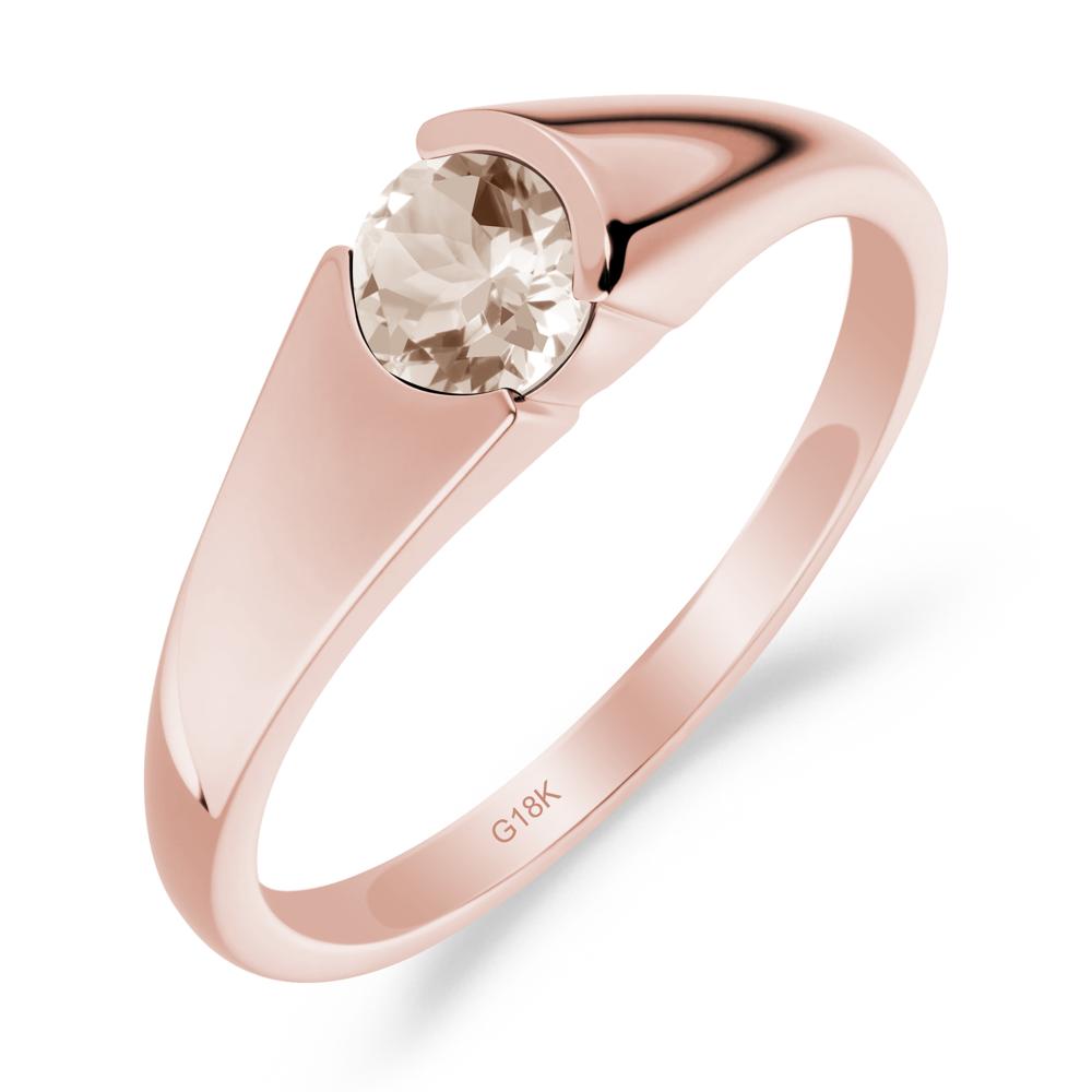 Solitaire Morganite Promise Ring - LUO Jewelry #metal_18k rose gold