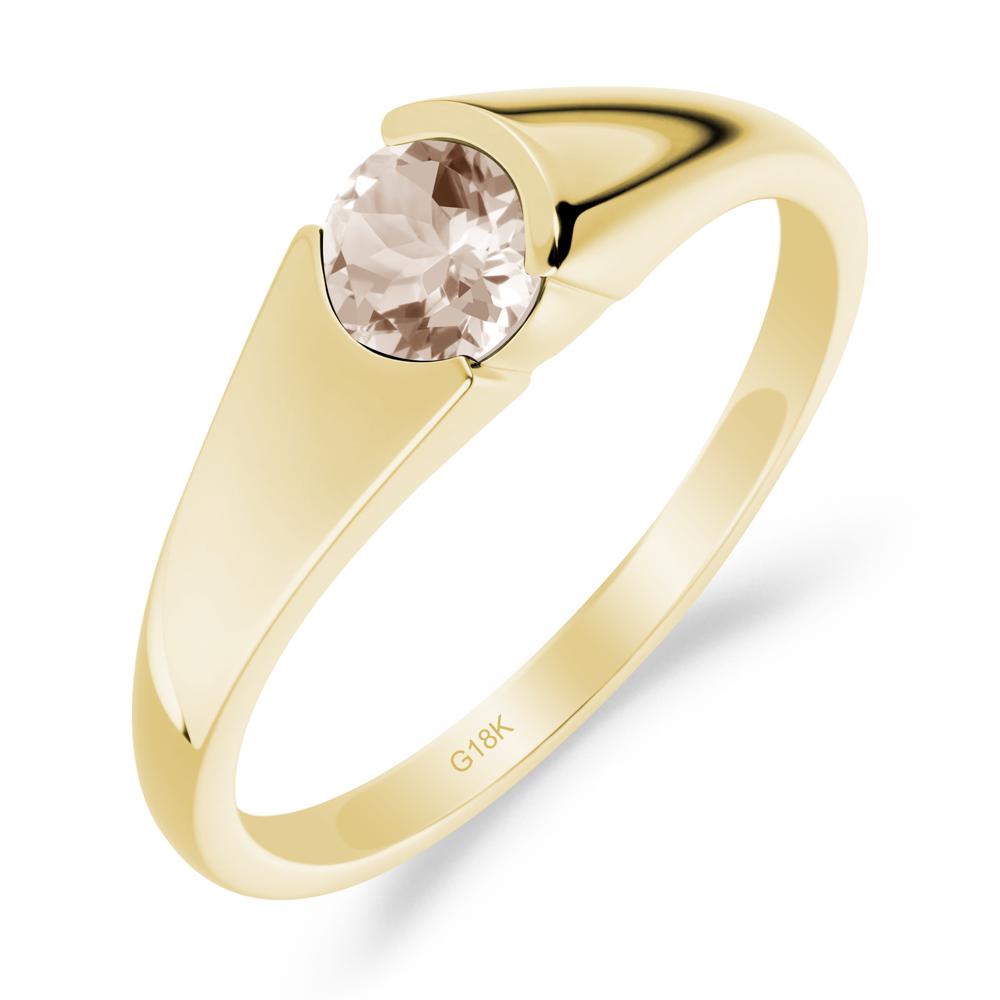 Solitaire Morganite Promise Ring - LUO Jewelry #metal_18k yellow gold