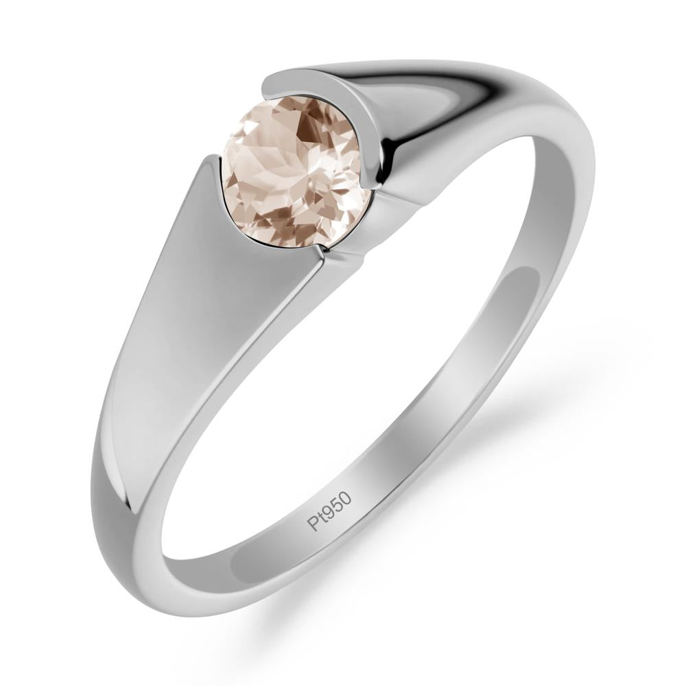 Solitaire Morganite Promise Ring - LUO Jewelry #metal_platinum
