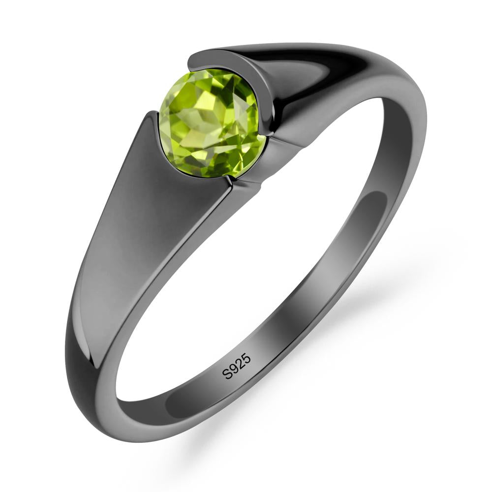 Solitaire Peridot Promise Ring - LUO Jewelry #metal_black finish sterling silver