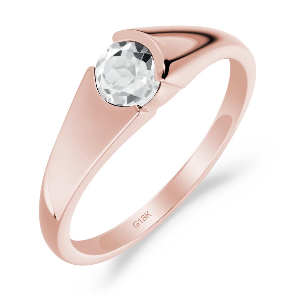 Solitaire White Topaz Promise Ring - LUO Jewelry #metal_18k rose gold