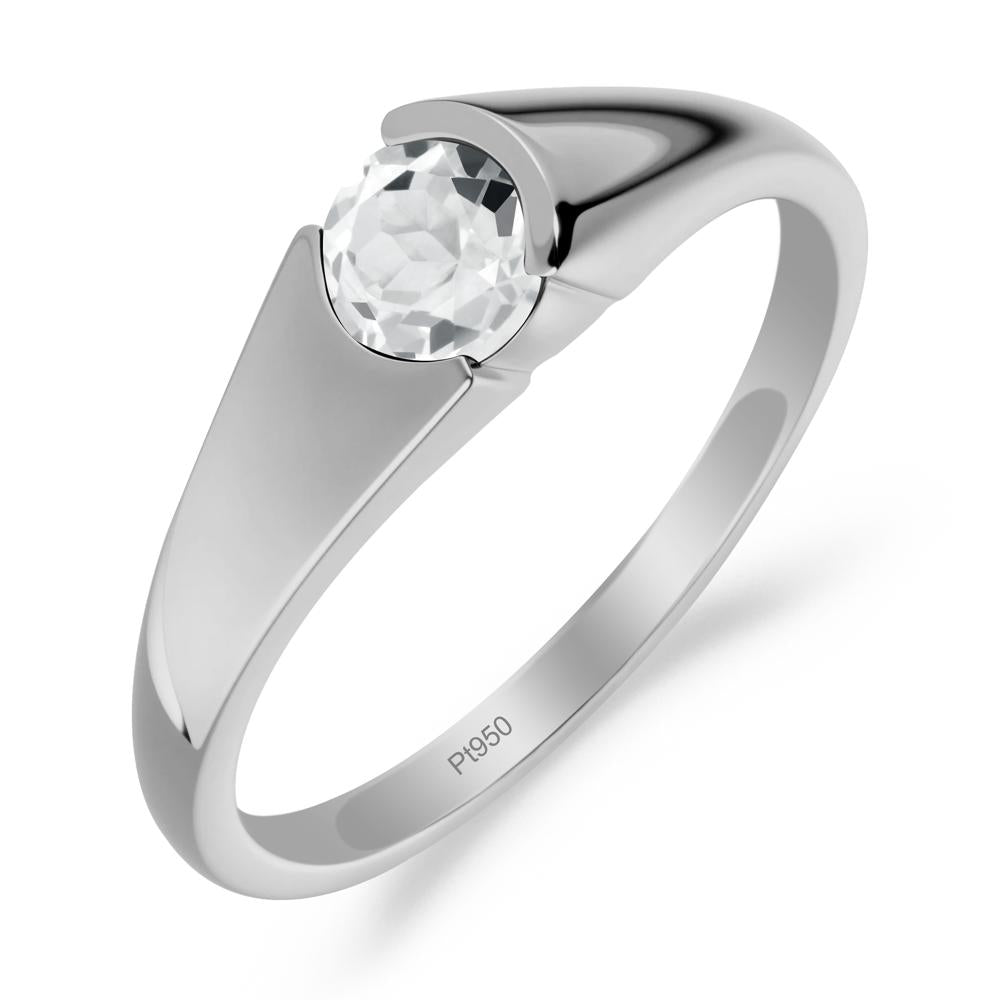 Solitaire White Topaz Promise Ring - LUO Jewelry #metal_platinum