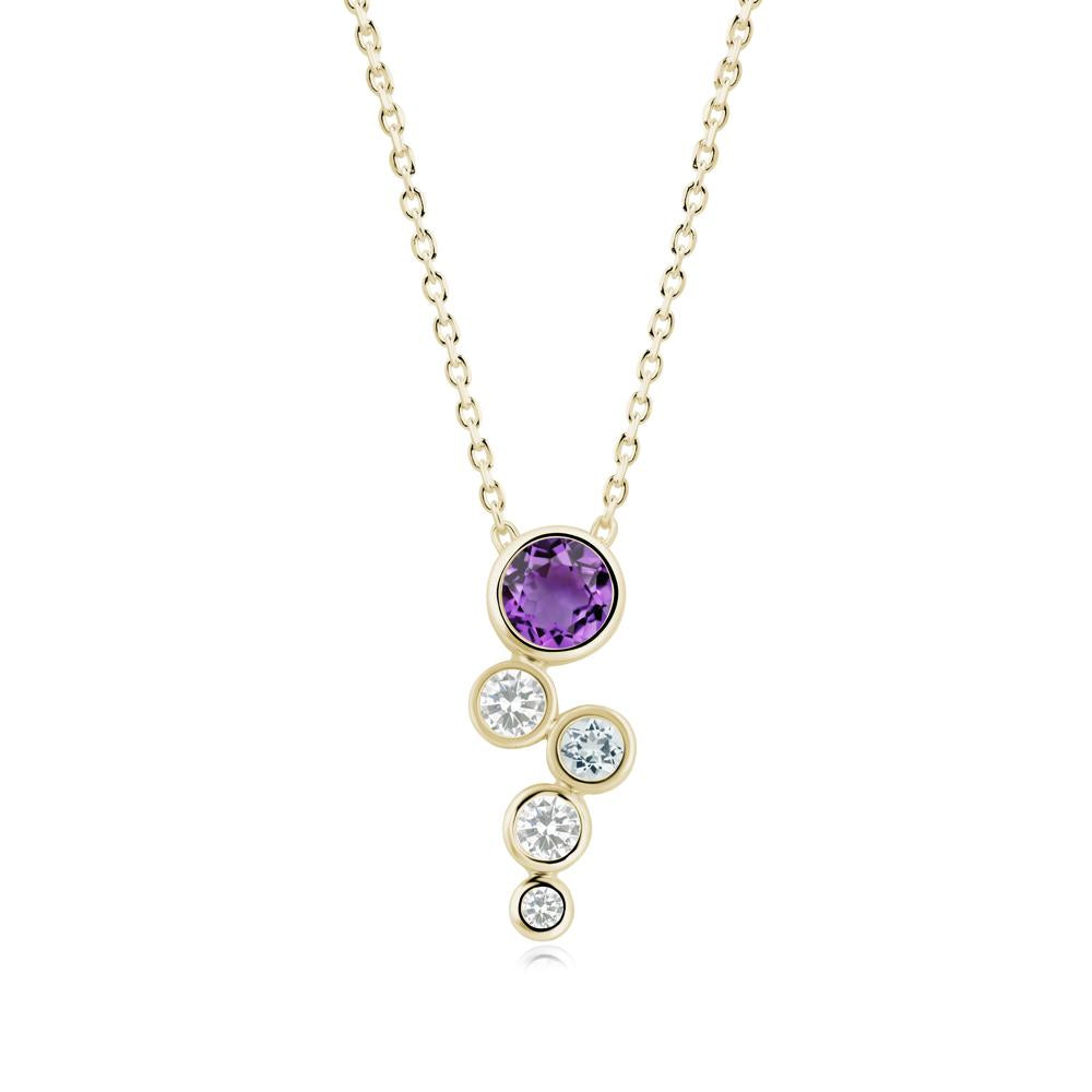 Graduated Drop Amethyst Necklace - LUO Jewelry #metal_14k yellow gold