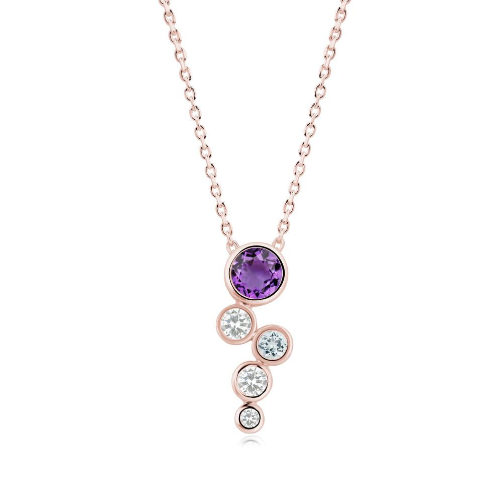 Graduated Drop Amethyst Necklace - LUO Jewelry #metal_18k rose gold