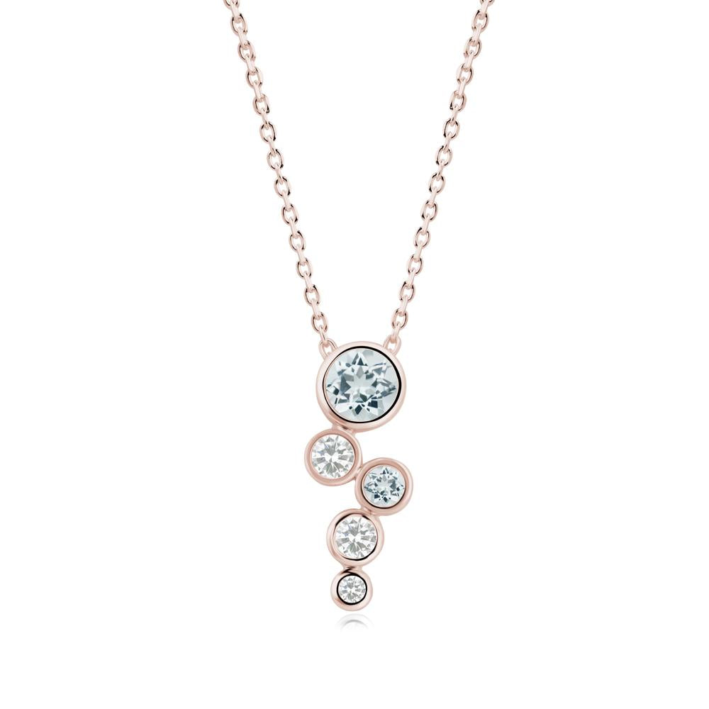 Aquamarine Graduated Drop Pendant - LUO Jewelry #metal_14k rose gold