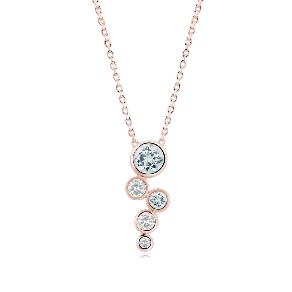 Aquamarine Graduated Drop Pendant - LUO Jewelry #metal_18k rose gold