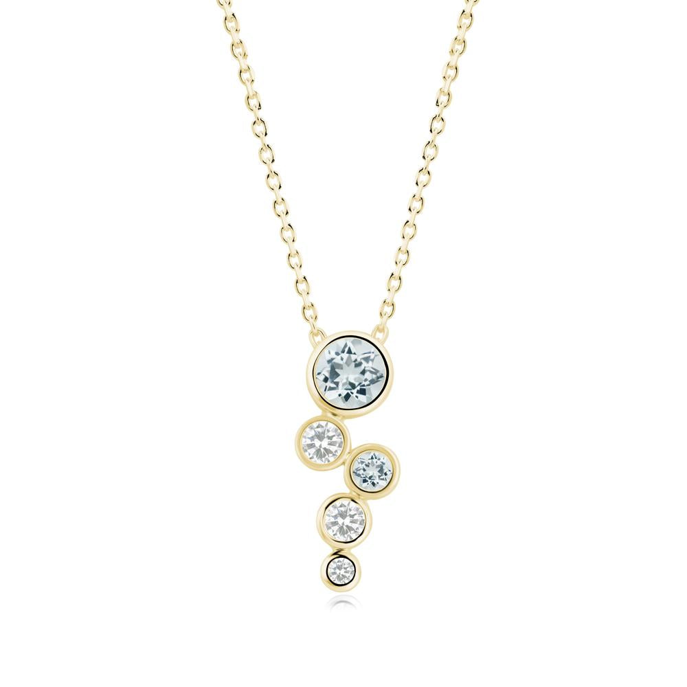 Aquamarine Graduated Drop Pendant - LUO Jewelry #metal_18k yellow gold