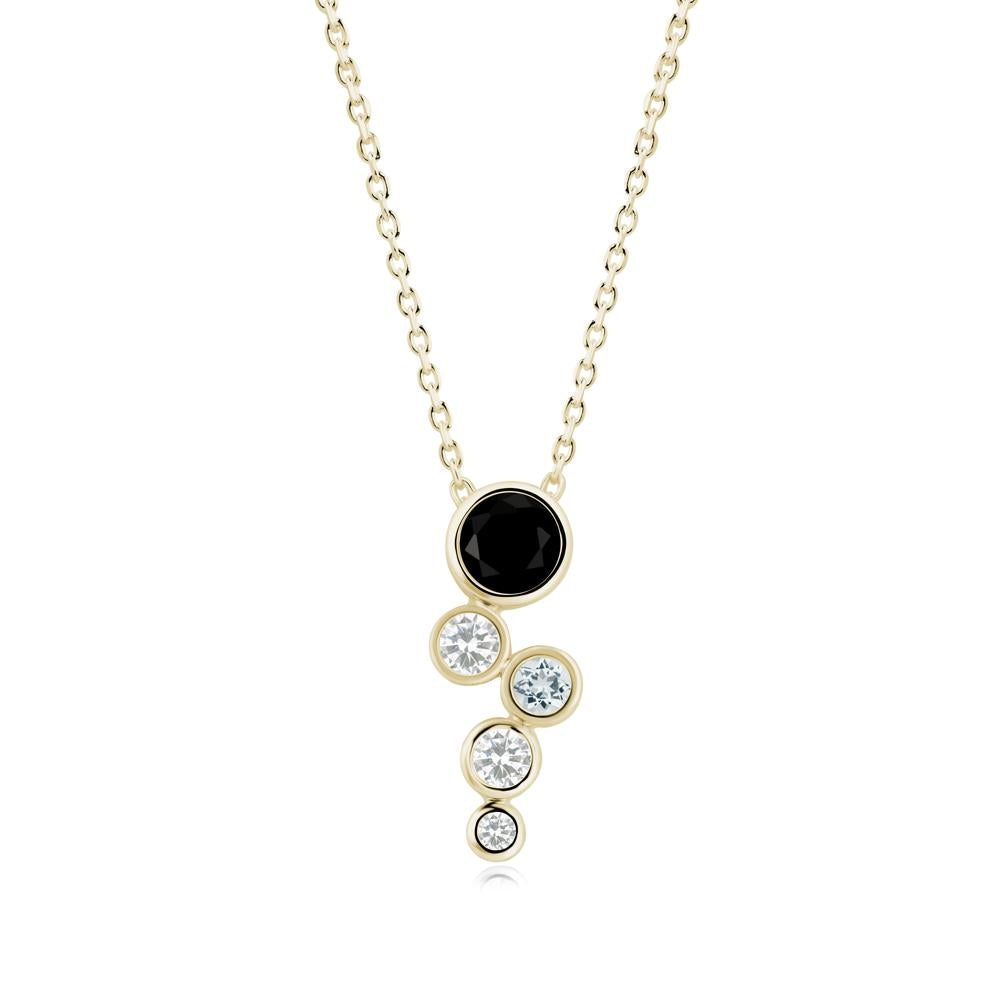Black Spinel Graduated Drop Pendant - LUO Jewelry #metal_14k yellow gold