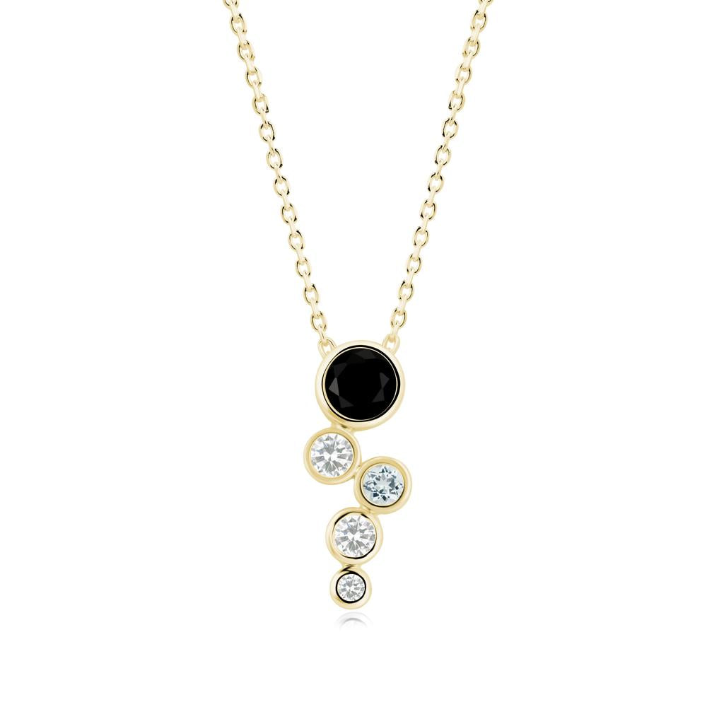 Black Spinel Graduated Drop Pendant - LUO Jewelry #metal_18k yellow gold