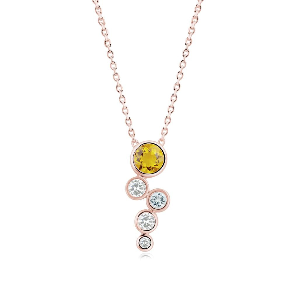 Graduated Drop Citrine Necklace - LUO Jewelry #metal_18k rose gold