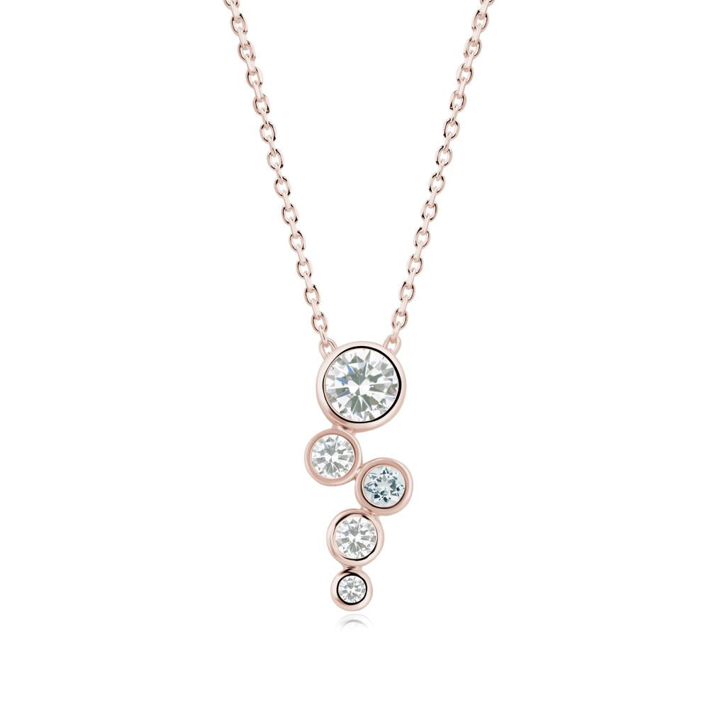 Cubic Zirconia Graduated Drop Pendant - LUO Jewelry #metal_14k rose gold