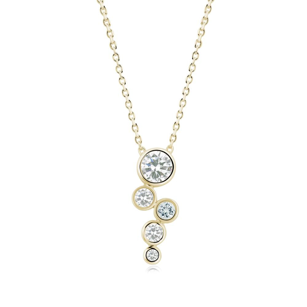 Cubic Zirconia Graduated Drop Pendant - LUO Jewelry #metal_14k yellow gold