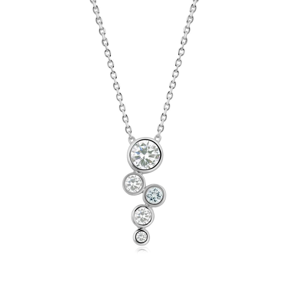 Cubic Zirconia Graduated Drop Pendant - LUO Jewelry #metal_platinum