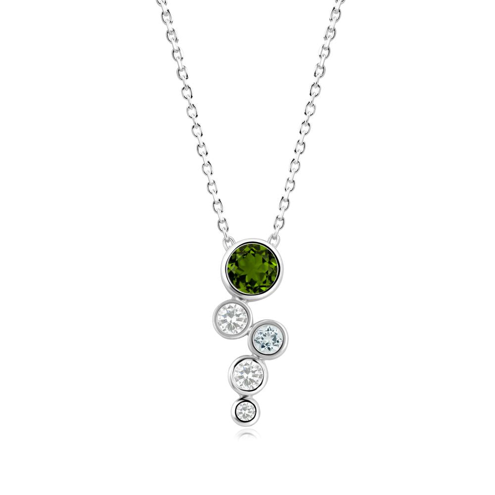 Diopside Graduated Drop Pendant - LUO Jewelry #metal_sterling silver