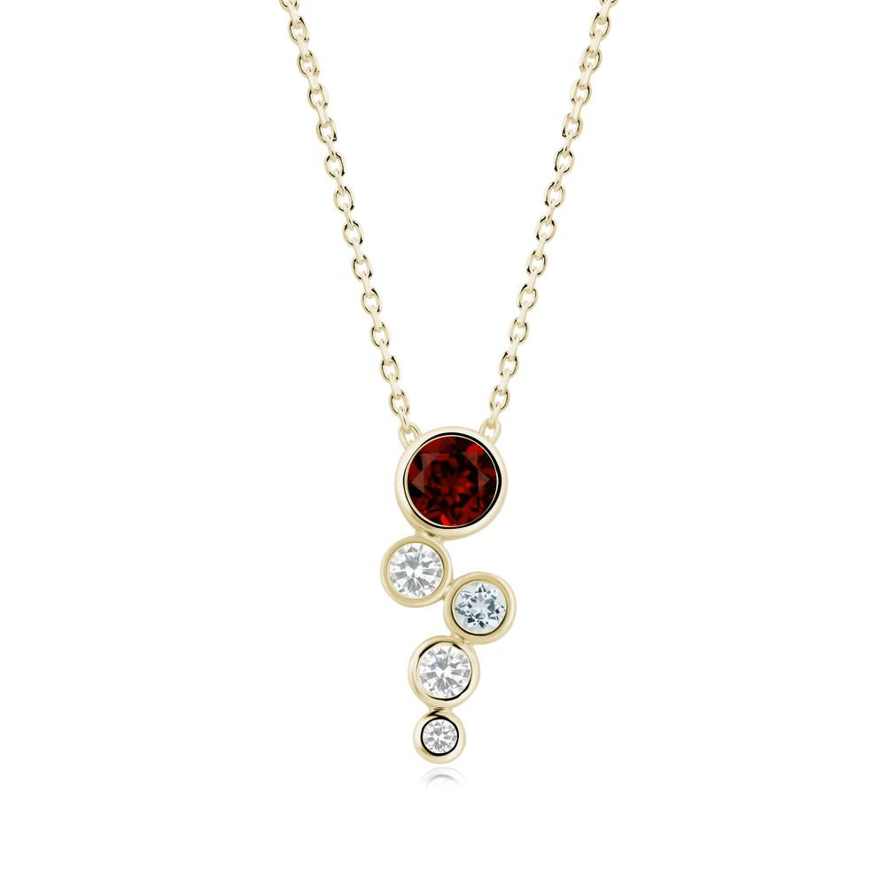 Garnet Graduated Drop Pendant - LUO Jewelry #metal_14k yellow gold