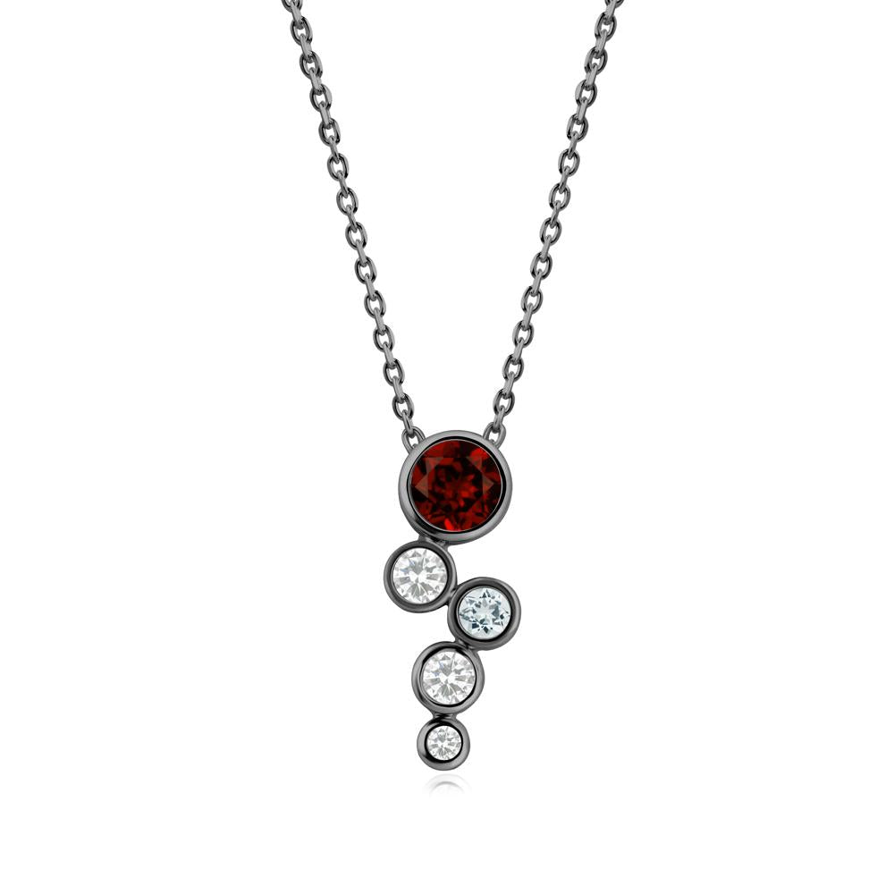 Garnet Graduated Drop Pendant - LUO Jewelry #metal_black finish sterling silver