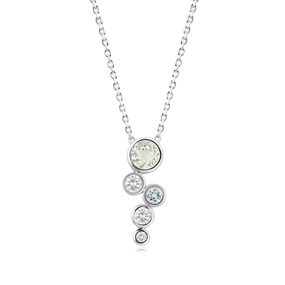 Graduated Drop Green Amethyst Necklace - LUO Jewelry #metal_18k white gold