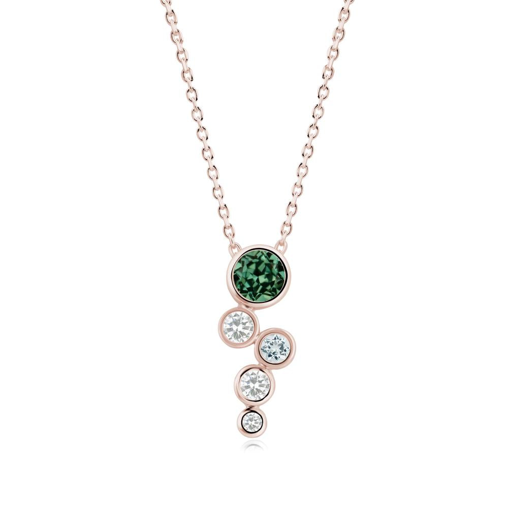 Graduated Drop Green Sapphire Necklace - LUO Jewelry #metal_14k rose gold