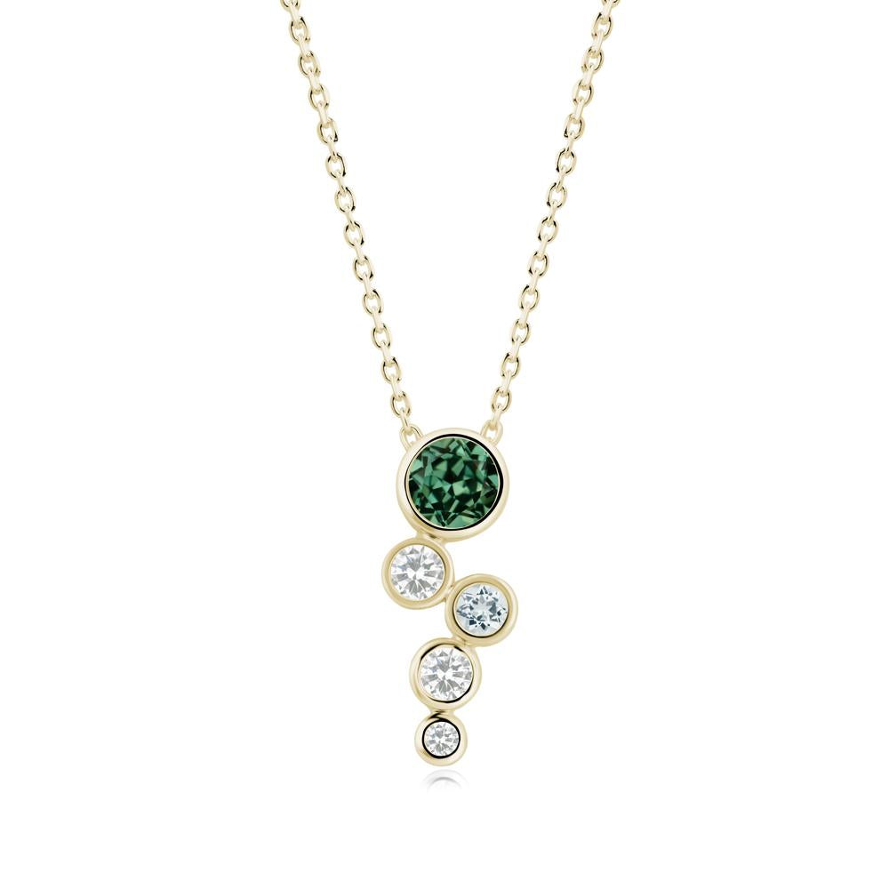 Graduated Drop Green Sapphire Necklace - LUO Jewelry #metal_14k yellow gold