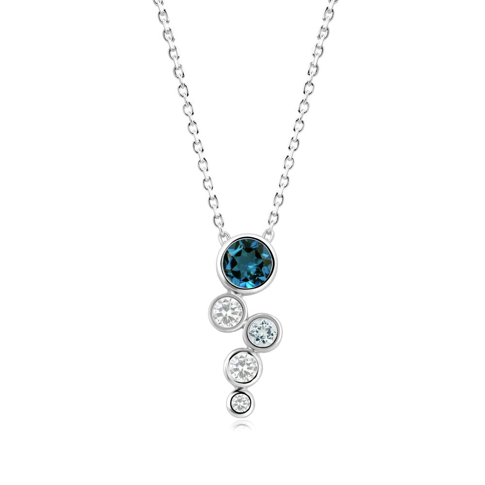 London Blue Topaz Graduated Drop Pendant - LUO Jewelry #metal_18k white gold
