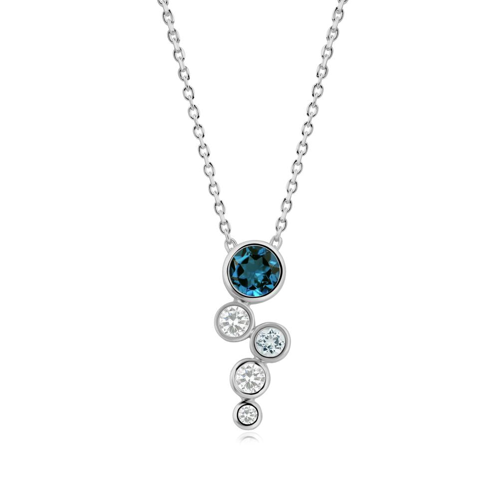 London Blue Topaz Graduated Drop Pendant - LUO Jewelry #metal_platinum